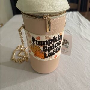 Pumpkin Spice Latte Themed Bag with Gold Chain